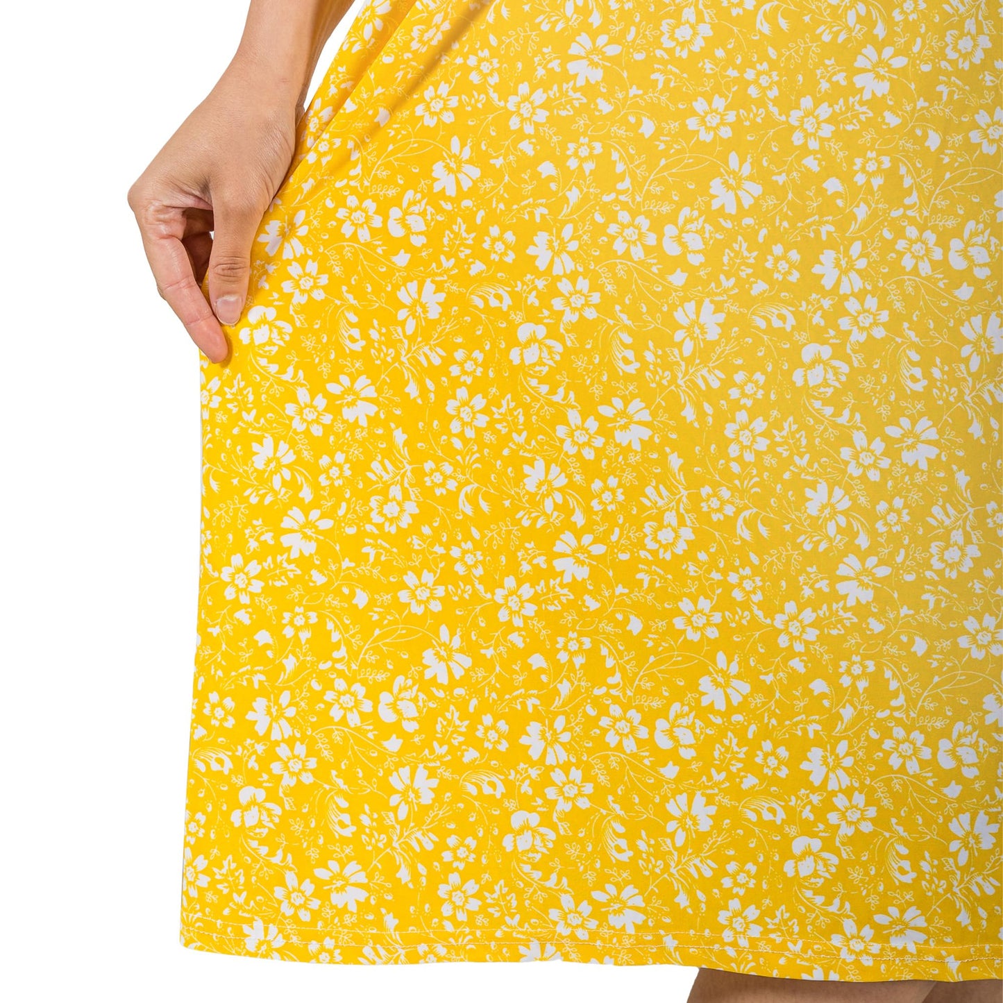UNIQUE STYLES ASFOOR Womens Summer Dress, Beach Outfit Sleeveless Dress with Pocket, Square Neck Floral Sun Dress