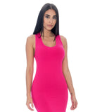 Racerback Form Fitting Layering Tank Tops Extra Long Coverage Ribbed - Unique Styles Asfoor