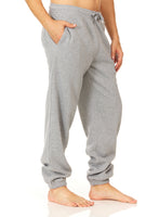 Mens Baggy Fleece Sweatpants Open Bottom Drawstring Waistband with Pockets - Unique Styles Asfoor