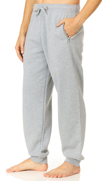 Mens Baggy Fleece Sweatpants Open Bottom Drawstring Waistband with Zipper Pockets - Unique Styles Asfoor